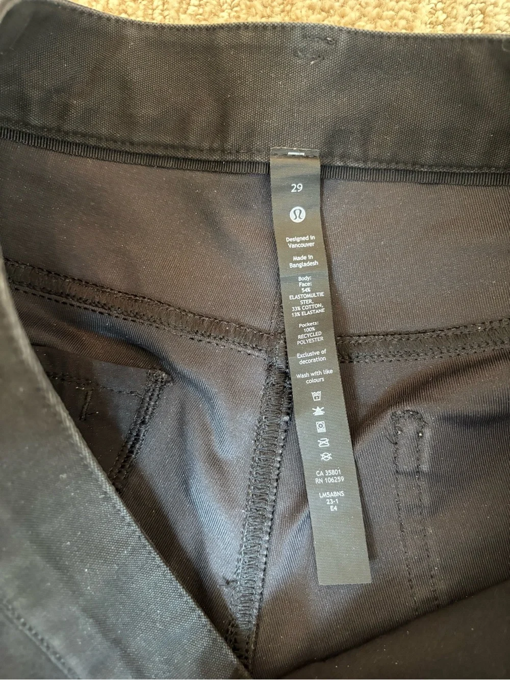 lululemon athletica black Utlititech ABC pants